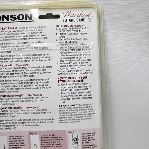 Ronson Stardust Butane Candles Refillable Green Holiday Christmas - Picture 12 of 14